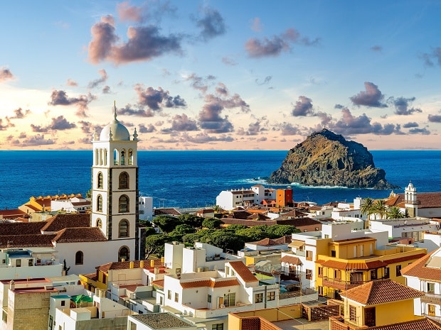 Tenerife,Island,Scenery.ocean,And,Beautiful,Stone,panoramic,View,Of,Garachico,Beach.