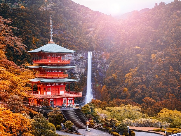 Nachi,,Japan,With,Autumn,Colors.